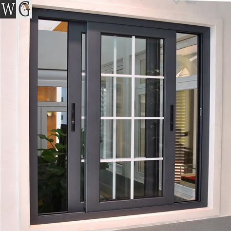 Aluminum Windows Design, Sliding Window Design, Modern Window Design, Modern Window Grill, Grill Design Modern, Window Grills, Window Glass Design, Window Grill Design Modern, Home Designs Exterior