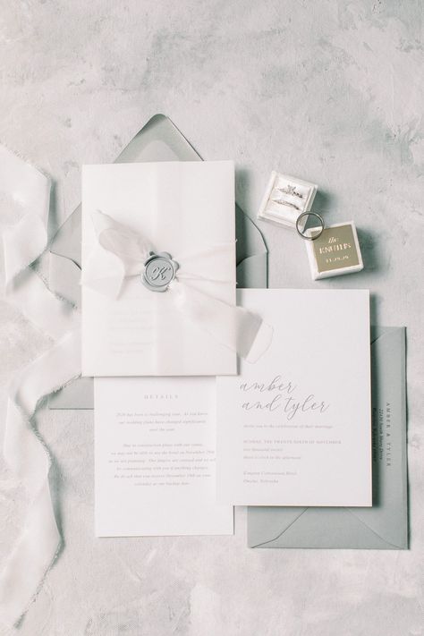 Wedding invitations with vellum jacket and wax seal. Gray envelopes and silk ribbon make this invitation light, airy and gorgeous. Vellum Wax Seal, Wax Seal Wedding Invitations, Wax Seal Wedding, Vellum Jacket, Ribbon Invitation, Bear Wedding, Art Invitation, Classic Wedding Invitations, Wedding Wraps