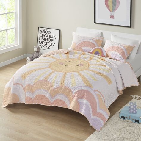 Urban Habitat Kids Dawn Sunshine Clouds Reversible Quilt Set & Reviews - Wayfair Canada Urban Habitat, Cotton Comforter Set, Kids Comforters, Bedroom Upgrade, Ocean Kids, Kids Bedding Sets, Cotton Comforters, Bedspread Set, Twin Quilt