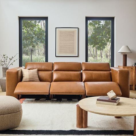 Leather Reclining Sectional, Leather Couches Living Room, Brown Leather Couch, Latest Sofa Designs, Modern Recliner, Leather Reclining Sofa, Beautiful Sofas, Leather Couch, Leather Recliner