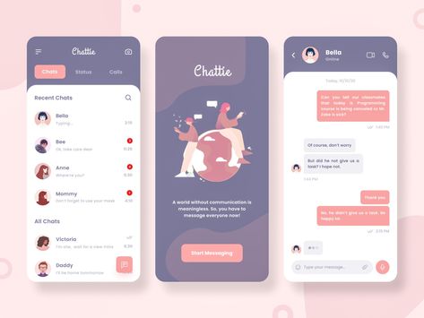 Mobile Chat App, Product Design Inspiration, Creative App Design, Message App, App Design Trends, Social App Design, Desain Ux, To Do App, Ux Design Mobile