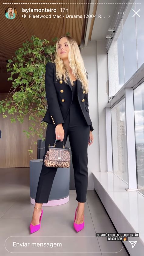 Zara Business Work Outfits, Black Blazer Outfits For Women Parties, Pink Shoes Outfit, Semi Formal Mujer, Outfit Formal Mujer, Fashion Souls, Cute Professional Outfits, Outfit Elegantes, Semi Formal Outfits