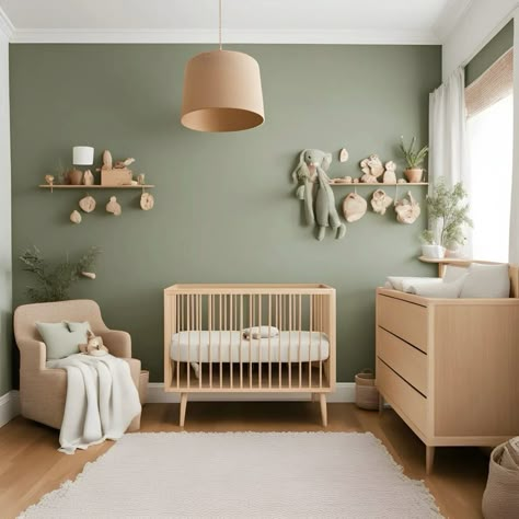 Nursery Room Inspiration Green, Boy Nursery Sage Green, Sage Green Nursery Girl, Sage Green Nursery Gender Neutral, Sage Green Nursery Boy, Sage Green Baby Nursery, Sage Green Baby Room, Nursery Ideas Green, Green Nursery Neutral