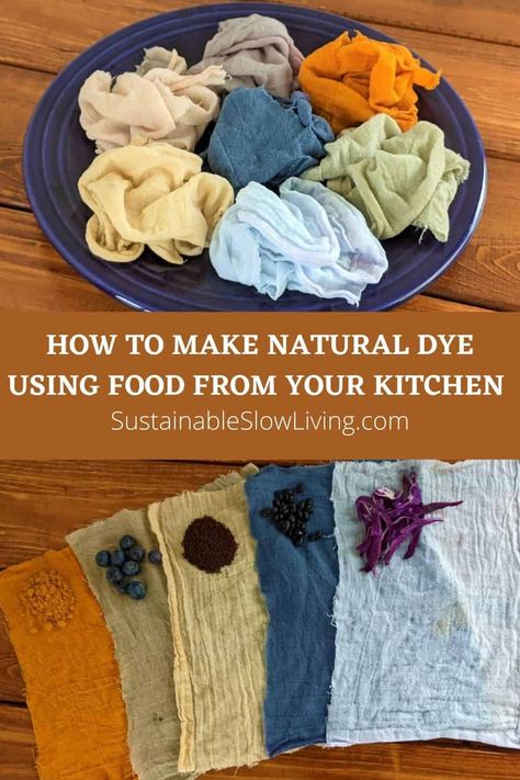 Eco Dyeing Fabric, Natural Food Dye, Kitchen Simple, Diy Dye, Homemade Paint, Kitchen Ingredients, Natural Dye Fabric, Eco Dyeing, Astuces Diy