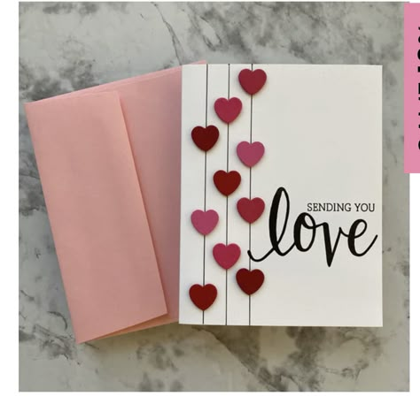 Love Letter Diy Cards, Easy Handmade Cards For Boyfriend, Love Letter Design Ideas Cards Diy, Homemade Valentines Day Cards Aesthetic, Letter Design Ideas Cards Valentines, Heart Card, Love Letter Envelope, Handmade Greeting Card Designs, Personalised Gifts Diy