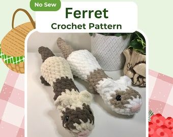 BriaCrochetsShop - Etsy New Sew Crochet Patterns, Crochet Weasel, Crochet Ferret Pattern Free, Ferret Crochet Pattern Free, Easy Beginner Crochet Patterns Free, Easy Crochet Ideas For Beginners Simple, Easy Fast Crochet Projects, Easy Small Crochet, No Sew Crochet Patterns