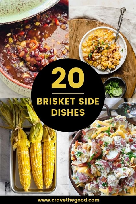 Brisket And Sides Dishes, What To Serve With Brisket, Brisket Dinner, Side Dishes For Beef, Brisket Side Dishes, Brisket Sides, Brisket Recipes Smoked, Easy Summer Side Dishes, Bbq Brisket