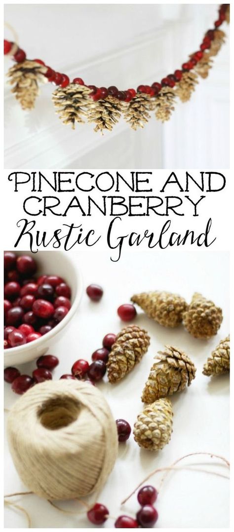 Diy Christmas Garland Ideas, Cranberry Garland, Christmas Garland Ideas, Funny Christmas Decorations, Diy Christmas Garland, Garland Ideas, Cabin Christmas, Cones Crafts, Diy Christmas Decorations