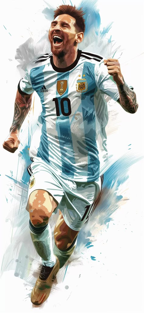 Leonel Mesi, Messi Anime, Messi Painting, Football Players Wallpaper, Lionel Messi Wife, Messi Posters, Messi And Wife, Messi Art, Messi Pictures