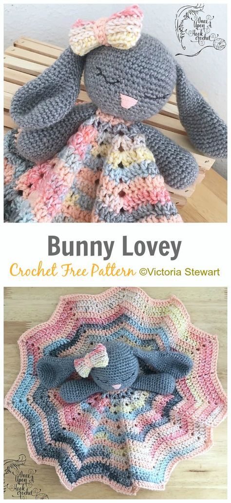 Bunny Lovey Crochet Free Pattern- Baby #Lovey; #Blanket; Security Comforter Free #Crochet; Patterns Corak Krusye, Baby Lovey Blanket, Crochet Lovey Free Pattern, Crochet Quotes, Crochet Security Blanket, Lovey Crochet, Bunny Lovey, Lovey Pattern, Crochet Lovey