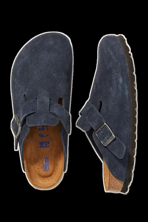 Birkenstock boston navy blue suede Birkenstock Clogs Navy, Boston Birkenstock Colors, Navy Blue Boston Clogs, Navy Boston Birkenstocks, Navy Blue Birkenstocks, Blue Birkenstock Clogs, Blue Boston Birkenstocks, Boston Berkinstock, Navy Birkenstocks