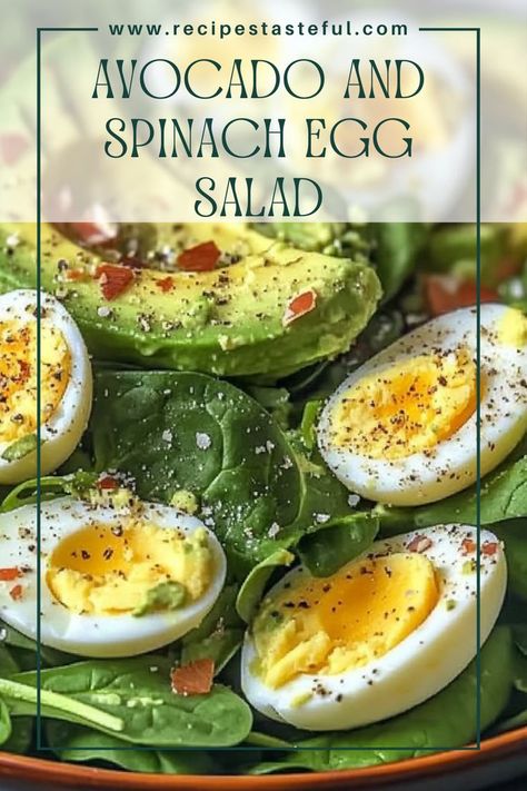 This simple and delicious Avocado and Spinach Egg Salad is perfect for a healthy and satisfying meal! Packed with protein, healthy fats, and fresh veggies, it's a delightful dish that can be enjoyed on its own, on toast, or as a sandwich filling. Spinach Egg Salad, Avocado And Spinach, Spinach Egg, Avocado Egg Salad, Sandwich Fillings, Egg Salad Recipe, On Toast, Vegetarian Paleo, Spinach Salad