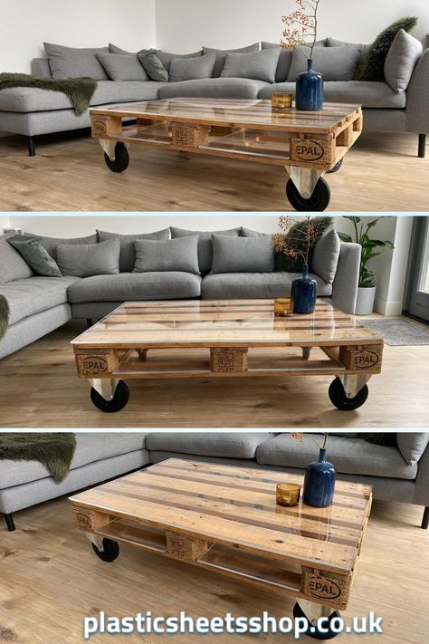 Table From Pallets, Refurbished Coffee Tables, Pallet Coffee Table Diy, Palette Table, Palette Furniture, Pallet Furniture Designs, Industrial Coffee Table, Diy Coffee Table, Creative Furniture