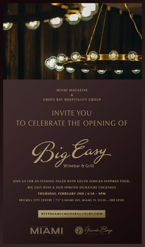 Restaurant Opening Poster, Invitation Letter Design, Grand Opening Restaurant, Restaurant Grand Opening, Grand Opening Poster, Opening Restaurant, Opening Invitation, Brickell City Centre, Restaurant Opening