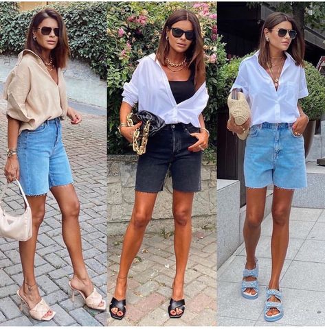 Denim Shorts Outfit Summer, Denim Shorts Style, Denim Shorts Outfit, Jacket Outfit Women, Summer Shorts Outfits, Daily Fashion Inspiration, Shorts Outfit, Casual Chic Outfit, Cute Summer Outfits