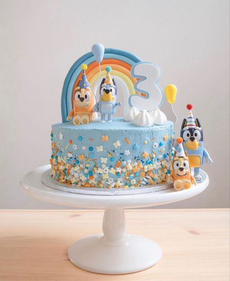 Bluey 3rd Birthday, Bluey Birthday Cake Ideas, Bluey Birthday Cake, Bluey Birthday Party Ideas, Birthday Party For Boys, 13 Cake, Fiesta Bluey, 3rd Birthday Cake, Party Timeline