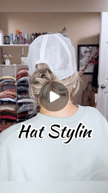 Hairstyles With A Ball Cap, Hair With A Baseball Cap, Bun With Baseball Caps, Short Hair In Ball Cap, Half Up Half Down Hair Baseball Hat, How To Wear A Hat With Short Hair Baseball Cap, Hair In Baseball Cap Style, Ways To Wear Hair With Baseball Cap, Hair In Ball Cap Style