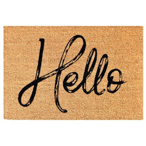 Calloway Mills Canty Hello Natural Outdoor Doormat 24" x 36" - Walmart.com - Walmart.com Hello Doormat, Coir Doormat, Outdoor Door Mat, Clean Shoes, Covered Porch, Pet Mat, Mold And Mildew, Rug Material, Floor Coverings