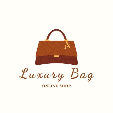 Brown Illustration Luxury Bag Online Shop Logo - Templates by Canva Logo For Bags Brand, Bags Logo Design Ideas, Bag Logo Design, Online Shop Logo, Brown Illustration, Small Business Instagram, Boutique Logo Design, Bag Logo, Bag Quotes