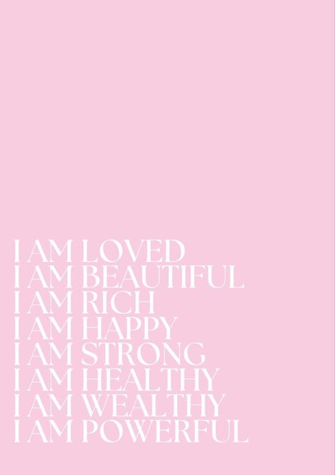 affirmations | affirmations for women | affirmations for success | daily affirmations | positive affirmations | morning affirmations | money affirmations Morning Manifestation Quotes, I Am Love Affirmations, Pink Daily Affirmations, I Am Manifestation, I’m Beautiful Affirmation, I Am Beautiful Wallpaper, I Am Pretty Affirmations, Manifestation Prints, I Am Affirmations Wallpaper