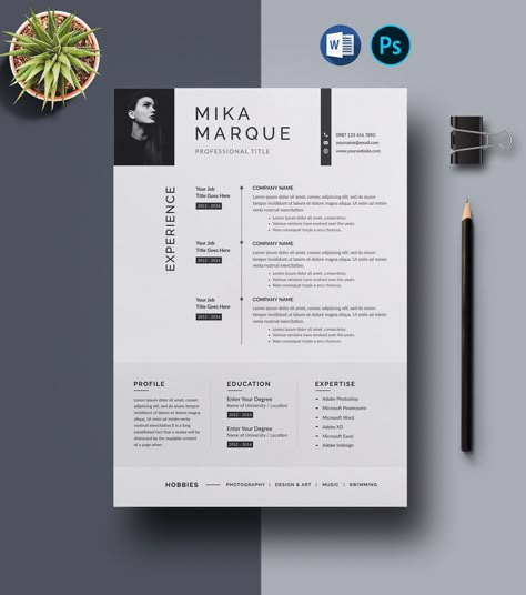 Graphic Designer Resume Template, Curriculum Vitae Design, Professional Resume Design, Cv Original, It Cv, Cv Ideas, Cv Inspiration, Graphic Design Cv, Cv Portfolio