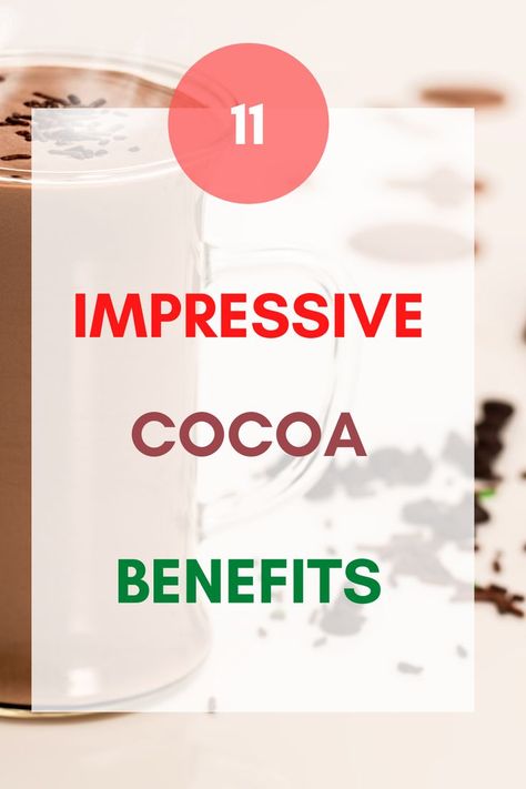 Cocoa benefits are often overlooked in the grand scheme of things, but in this article, you will learn more about 11 impressive cocoa benefits that you may have never heard about before. Cocoa is a powerful ally that can improve health significantly in the long run, that's for sure. Cocoa Benefits, Lowering Blood Pressure, Fitness Ideas, Cardiovascular Health, Lower Blood Pressure, Long Run, Chronic Fatigue, Health And Fitness Tips, Improve Health