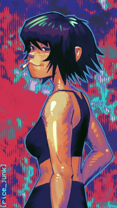 Gorillaz Art Style, Camille League Of Legends, Noodle Gorillaz, Arte Heavy Metal, Gorillaz Noodle, Gorillaz Fan Art, Monkeys Band, Gorillaz Art, Gorillaz