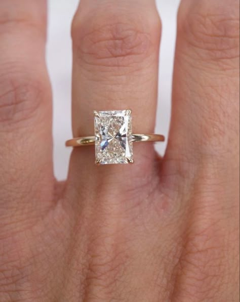 Princess Square Engagement Ring, Gold Ring With Square Diamond, Square Gold Rings, Rectangular Diamond Ring Gold, Diamond Engagement Ring Square, Single Square Diamond Engagement Ring, Gold Engagement Ring Square Diamond, Simple Square Diamond Ring, Princess Cut Rectangle Engagement Ring