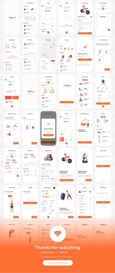 Fitnex - Fitness Mobile App UI Kit — UI Kits on UI8 Fitness Apps Design, Fitness App Ui, Fitness Tracker App, Fitness Tracking App, Desain Ux, Gym App, Nutrition App, Ux Kits, App Design Layout