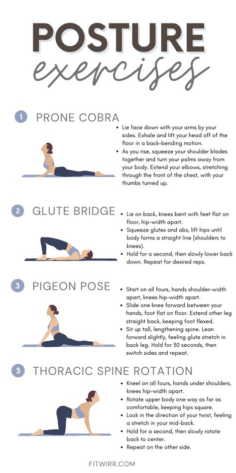 Correct Bad Posture With These 5 Back Strengthening Exercises for Good Body Alignment How To Fix Posture Neck Hump, Body Alignment Exercises, How To Correct Bad Posture Exercise, Yoga For Bad Posture, How To Better Posture, Pilates For Better Posture, Back Arch Exercises, Posture Yoga Poses, Work On Posture