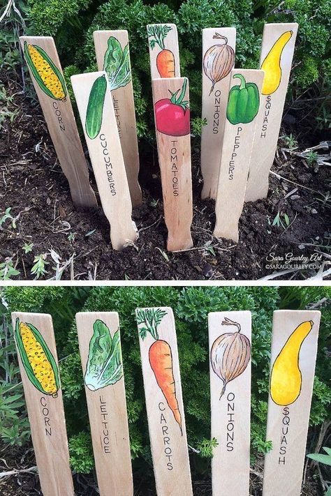 School Garden Design, Garden Labels, Garden Types, Plant Labels, Veg Garden, School Garden, Garden Markers, Have Inspiration, Plant Markers