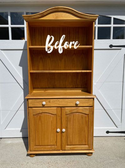 Black Painted Hutch using Silk Mineral Paint Refurbished Hutch, Provincial Dresser Makeover, French Provincial Dresser Makeover, Painted Hutch, Hutch Makeover, Quilt Rack, Blogger Home, Diy Woodworking Projects, Diy Furniture Ideas