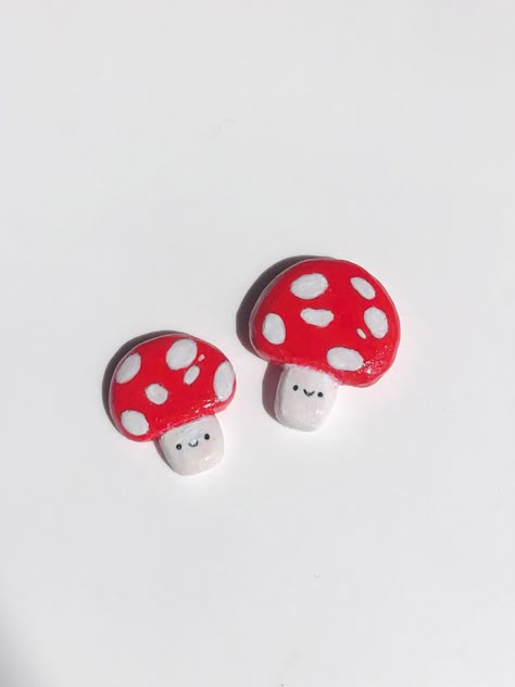 Clay Pins Mushroom, Clay Mushroom Magnet, Clay Pins Diy, Clay Pin Ideas, Air Dry Clay Pins, Clay Mushroom, Mushroom Clay, Polymer Clay Pins, Air Dry Clay Ideas For Kids