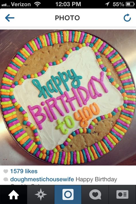 Rectangle Cookie Cake, Cookie Cake Birthday Designs, Summer Cookie Cake, Cookie Cake Decorating Ideas Birthdays, Cute Cookie Cake Designs, Cookie Cakes, Giant Cookie Cake, Happy Birthday Cookie, Cookie Cake Designs