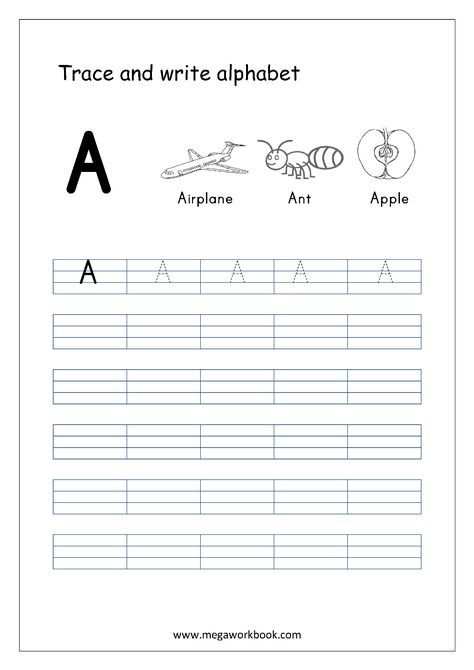 Free Printable Alphabet Letters Templates, Letter Writing Kindergarten, Letter Practice Preschool, English Alphabet Writing, Nursery Books, Writing Alphabet Letters, Abc Flashcards Printable, Worksheet Alphabet, Kindergarten Writing Paper