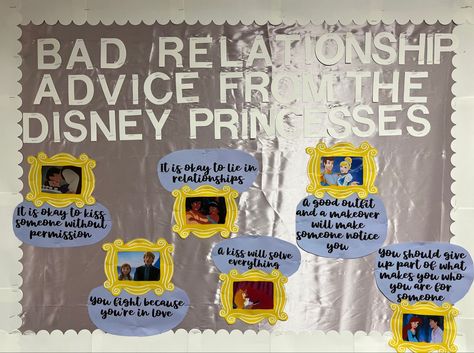 Disney Princess Bulletin Board, Ra Bulletin Boards Healthy Relationships, Healthy Relationships Bulletin Board, Ra Board Ideas, Resident Assistant Door Decs, Ra Inspiration, Health Bulletin Boards, College Bulletin Boards, Student Worksheet