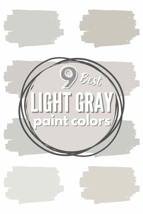 Need help deciding which light gray paint color will create that timeless decor you crave? Use this list of the best light gray paint colors to find a surefire winner! #gray #grey #paint #graypaint #greypaint #paintstudy #paintreview #sherwinwilliams #benjaminmoore #paintcolor #lightgray #lightgraypaint #lightgreypaint #graykitchen #graybedroom #graylivingroom #graybedroom #graybathroom Lightest Gray Paint, Light Gray Paint Colors, True Grey Paint Color, Benjamin Moore Paint Colors Gray, Behr Paint Colors Grey, Gray Paint Colors Sherwin Williams, Bedroom Paint Colors Grey, White Grey Paint, Popular Grey Paint Colors