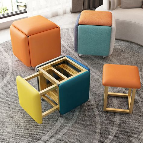 Cube Seat, Cube Chair, Stackable Stools, Modular Table, Modular Chair, Nordic Furniture, Multipurpose Furniture, Convertible Furniture, Living Room Stools