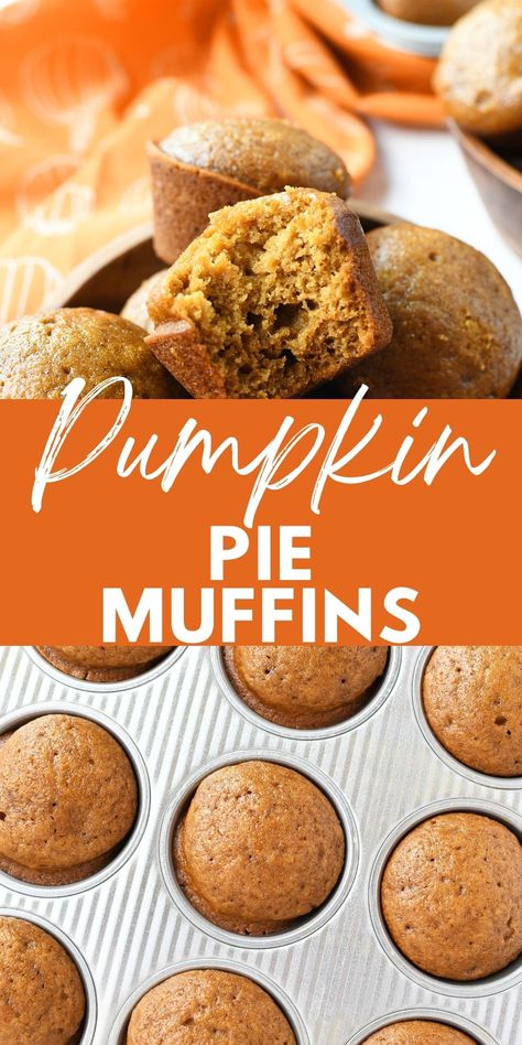 Pumpkin Pie Muffins (Made with Pumpkin Pie Filling). Made with pumpkin pie filling, these muffins are super moist, and fluffy. They are the perfect fall breakfast, snack, or dessert. #pumpkinpie #pumpkinspice via @savvysavingcoup