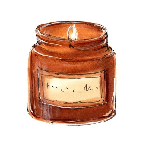 Candle Jar Drawing, Candles Aesthetic Drawing, Candle Illustration Art, Candles Drawing Art, Cute Candle Drawing, Candle Drawing Aesthetic, How To Draw A Candle, Candle Illustration Drawing, Candle Drawing Art