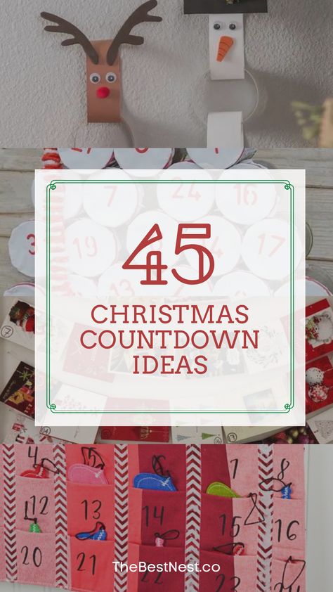 How many days are there until Christmas? Advent calendars and Christmas countdowns are a great way to stop kids from asking! Here's 45 unique ways to countdown to the holidays including crafts, DIY, activities, and acts of kindness. #craftsforkids #adventcalendar #countdowntochristmas #holidays #easydiy #christmas Christmas Countdown Ideas, Christmas Countdown Crafts, Countdown Ideas, Santa Countdown, Christmas Countdown Diy, Christmas Advent Calendars, Printable Advent Calendar, Calendar Craft, Inspirational Blogs