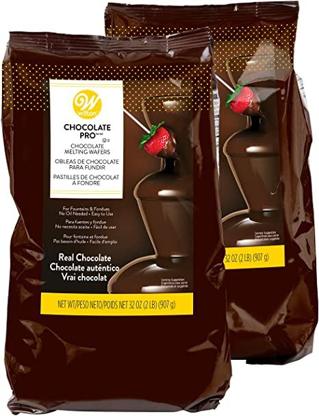 Wilton Chocolate Pro - Melting Chocolate Wafers for Chocolate Fountains or Fondue, Multipack of two 2 lb. bags, 4 lbs. Chocolate Fondue Fountain, Best Chocolates, Baby Shower Food For Girl, Fondue Fountain, Chocolate Lace, Candy Wafers, Chocolate Bowls, Chocolate Melting, Make Your Own Chocolate