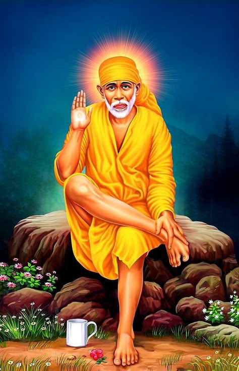 Sai Ram Images Hd, Sia Ram, Shirdi Sai Baba Images, Sai Baba Images, Decor For Living Room Wall, Poster For Room, Frame Canvas Painting, Shirdi Sai Baba Wallpapers, Sai Baba Hd Wallpaper