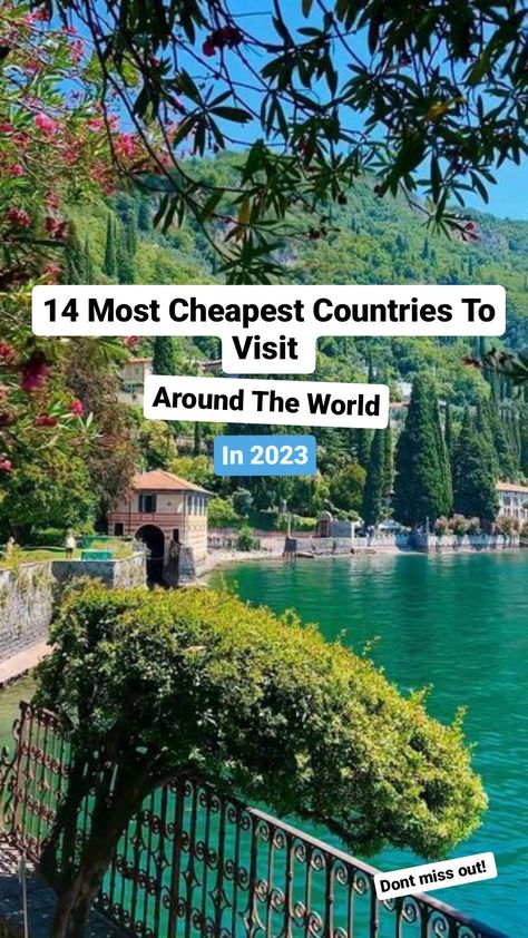 Here, are the top 14 Most Cheapest Countries To Visit around the world in 2023, dont miss out! Top 5 Places To Travel In The World, Cheap Country To Travel, Countries In The World, Cheap Countries To Visit, Cheapest Countries To Visit, Country To Visit, Best Countries To Live In, Countries To Visit Bucket Lists, Travel Spots Places To Visit