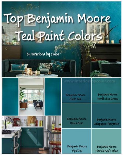 Benjamin Moore Teal Paint Colors by http://www.interiorsbycolor.com/ Benjamin Moore Oasis Blue, Benjamin Moore Galapagos Turquoise, Benjamin Moore Florida Keys Blue, Benjamin Moore Bermuda Turquoise, Dark Teal Benjamin Moore Paint, Mayo Teal Benjamin Moore, Galapagos Turquoise Benjamin Moore, Benjamin Moore Dark Teal Paint Colors, Benjamin Moore Carribean Teal