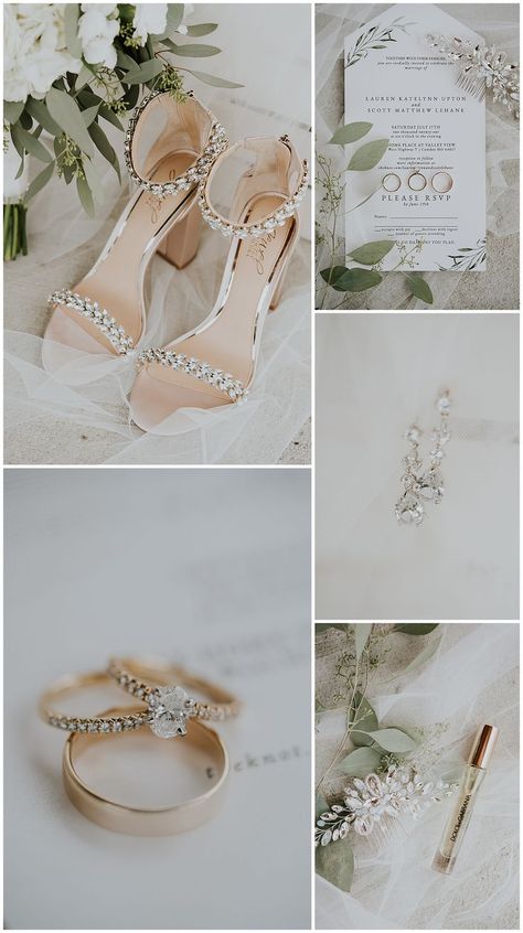 Yellow Gold Wedding Rings, Lauren Jones, Flat Lay Inspiration, Bridal Details, Yellow Gold Wedding Ring, Fairy Tale Wedding, Gold Wedding Rings, Bridal Shoes, Bridal Wedding