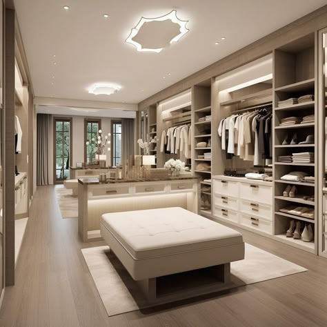 Closet Room Design Ideas, Huge Closet Ideas, Contemporary Master Closet, House Design Closet, Big Organized Closet, Luxury Master Closet Walk In, Big Modern Closet, House Design Room Ideas, Modern Chefs Kitchen Design