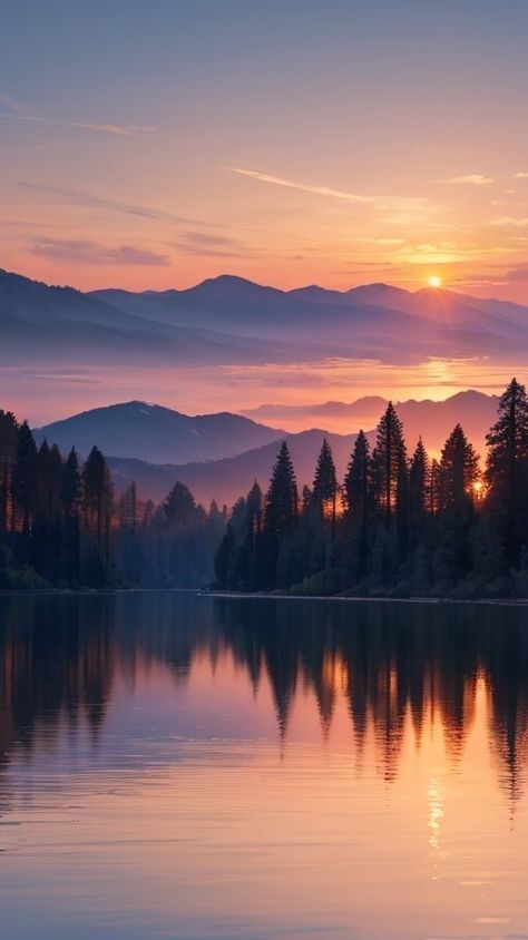 Spring Weather Pictures, Mountain Sunset Wallpaper, Landscape Photos Nature, Peaceful Pics, Peaceful Wallpaper, Serene Wallpaper, Sunset In Mountains, Spring Landscape Photography, Lake With Mountains