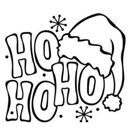 Christmas Drawings Easy Step By Step, Ho Ho Ho Lettering, Pastel Messi, Christmas Coloring Pages Free Printable, Cute Christmas Coloring Pages, Trin For Trin Tegning, Easy Christmas Drawings, Xmas Drawing, Holiday Coloring Pages