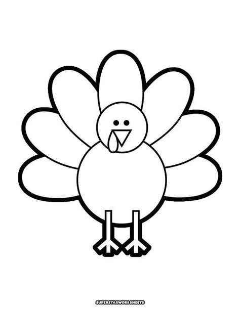 Free turkey coloring pages for kids! You'll find a huge variety of printable turkey coloring pages for kids and adults. From cute, silly, modern, and realistic, our turkey coloring pages are free PDF downlads you can print again and again! Free from SuperStarWorksheets.com Printable Thanksgiving Coloring Pages Free, Easy Thanksgiving Coloring Pages, Pumpkin Pie Coloring Pages, Blank Turkey Template, November Coloring Pages Preschool, Class Turkey Feather Project, Turkey Activity For Toddlers, Thanksgiving Turkey Printable, Placemats For Thanksgiving Preschool